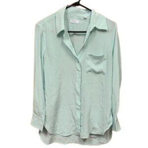 Equipment Femme Sheer Silk Button Up Blouse
